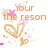 Animated icon with orange text fragments, golden hearts, and pink/purple star-like particles on white background.