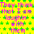 Yellow background with green star pattern and repeated pink text "They think that I am laughin with them" in pixelated font.