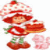 Pixelated cartoon character with red hair and strawberry-themed outfit holding a cake, next to pink text reading "sexy short cake" on white background.