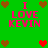 Green background with pink text "I LOVE KEVIN" and brown and red pixel hearts in a pattern