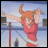 A pixelated anime-style character with orange pigtails in a red outfit performing an athletic pose on the left, next to "Anime IM" and "com" text on a black background on the right.