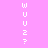 Pixelated of white letters W, U, 2, and ? on pink background with red rectangular blocks in three positions