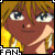 Pixelated anime-style character with blonde hair and blue eyes, wearing a yellow top, in two showing slight head movement