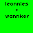 Green background with black pixelated text reading 'leonnies + wannker' in two , displayed in a with two distinct background shades