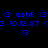 Blue pixelated text and symbols on black background with white rectangular overlays showing repeated text and date.
