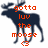 Pixelated dark blue moose silhouette with orange text overlay reading 'gotta luv the moose' and a small orange circle below.