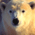 A 50x50 pixel animated buddy icon featuring a polar bear face on the left and green text "Original Icons .com" on a dark green background on the right, displayed as a contact sheet with two frames.