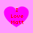Four identical pink heart-shaped icons with red text "I Love Matt" on a light pink background.