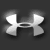 Static grayscale icon featuring a stylized 'U' shape with four rounded lobes on dark background, rendered in pixelated low-resolution style.