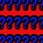 Pixelated image with red and blue sections containing question marks, exclamation marks, and partial text, alongside a photo of a person with dark hair.
