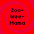 Four identical display 'Zoo-Wee-Mama' text over red spiral backgrounds with no visible animation changes
