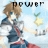 Pixelated anime-style character with light brown hair and blue eyes, wearing a dark jacket over white shirt and red tie, extending arm toward yellow star-like object against light blue background.