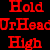 Red and black pixelated text on split background with heart symbol, static image.