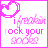 nine identical square icons with pink and white color scheme, each containing a heart symbol and text reading 'i freakin rock your socks' in varying shades of pink
