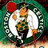 Pixelated circular icon shows a figure in green and brown attire holding a red balloon, surrounded by a green wreath-like border on a white background.