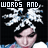 nine pixelated images shows a person with white hair and dark clothing, each with overlaid text phrases