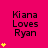 A static image with a bright pink background displays the text "Kiana Loves Ryan" in black pixelated font, accompanied by yellow star symbols arranged vertically on the left and right sides.