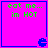 Four identical pink squares with blue borders display green text 'eat me... in HOT' and a blue Pac-Man icon at the bottom right corner.