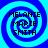 Four identical blue spiral patterns with black text reading "MELANIE MARIE SMITH" arranged in a on a cyan background