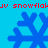 Blue pixelated snowflakes on cyan background with red text repeating 'uv snowflake' at top and bottom.