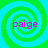 Four identical spiral patterns in green and cyan with the word 'paige' overlaid in pink text, arranged in a on a solid background