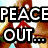 Pixelated image with text overlays: 'PEACE OUT...' over a person's face, 'ITS FINALLY' on a blue background, and 'summer' on a pink banner.