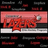 Pixelated red and white text on a black background with three distinct phrases displayed across frames.