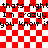 Red and white checkered background with repeated black text reading "thats right I'm crazy you know it" in a pixelated font.