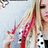 Pixelated image of a person with blonde hair and red streaks on the left, pink background text reading 'Just bc girls wear pink does not mean we're not TOUGH!!' on the right.