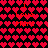 Pixelated red hearts fill a black background with repeated 'I Love Marc' text in orange-red pixels.