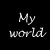Black background with white text 'My world was black and white' above a colorful gradient section containing three identical of text 'until I met You' with heart symbols