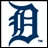 A four-quadrant image with a Detroit Tigers logo in the top-left, text reading 'the Detroit Tigers' on a blue gradient background in the top-right, and 'my home dawgs that suck' on a blue gradient background in the bottom-left.