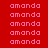 repeated 'amanda' text in pink on red background with alternating white and red