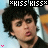 A 48x48 pixel animated contact sheet showing three sequential frames of a person with dark curly hair making kissing motions, each frame bordered by black text reading "*KISS KISS*" and pink heart symbols.