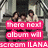 Pixelated image of four people standing together with pink text overlays reading 'there next album will' and 'xercom ILANA'.