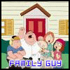 Animated cartoon scene featuring Family Guy characters with text overlays and sequential pose changes.