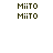 Pixelated text 'MiiTO' appears in four positions with pink rectangular overlays on a white background.