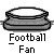 Pixelated football fan icons with stadium and player designs, showing animation changes in stadium crowd density and player poses.