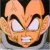 Pixelated close-up of a character's face with light brown skin, dark brown hair, and intense white eyes with black pupils.