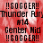 Red and white pixelated background with black text reading "!!SOGGER!! Thunder Fury #14 Genter Mid" repeated in a pattern