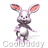 Animated contact sheet of a cartoon rabbit mascot in various walking poses with pink ears and purple accents on white background.