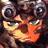 A pixelated anime-style character face with steampunk goggles on the forehead, next to a black background with white text "Anime IM" and "COM" in a retro digital font.
