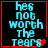 Four identical display cyan text on black background with red borders; one contains a small red heart symbol