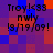 Pixelated text on a blue and red checkered background with four identical showing 'Troy! <33 nwly 19/19/09!' in black font