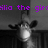 A black-and-white animated sequence shows a giraffe's head with a bright white spot on its face, accompanied by purple text reading "sia the girl rox my" and "sox!" across different frames.