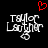 A black background displays two pixelated white text signatures reading 'Taylor Lautner' with a red heart symbol above the left signature.