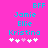 A static image with a bright pink background displays 'BFF' text at the top, followed by three names and five heart symbols below.