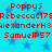 Static image with red text on a blue starry background displaying repeated user names and numbers.