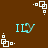 Brown background with repeating white square-and-dot patterns and cyan 'ILY' text elements in a