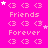 A static image with a bright pink background featuring repeated text and symbols in lighter pink, white stars scattered throughout.